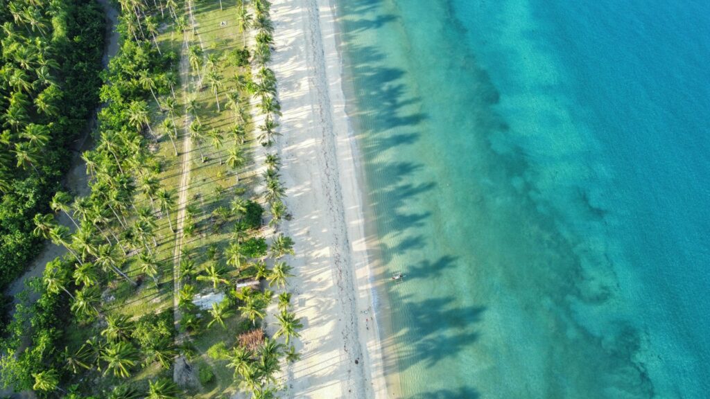 Long Beach white sand San Vicente Palawan Philippines