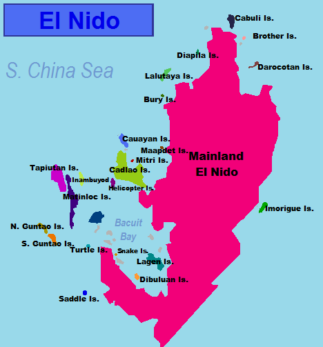 map of El Nido Palawan Philippines