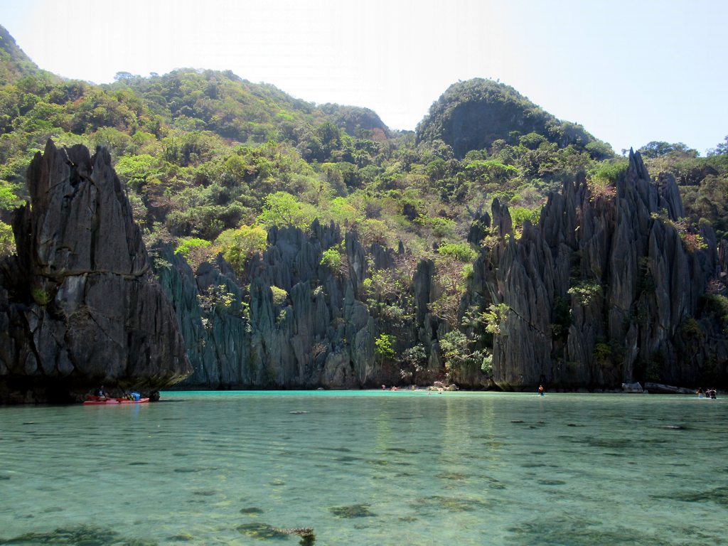 green waters of cadlao island lagoon in El Nido Palawan Philippines