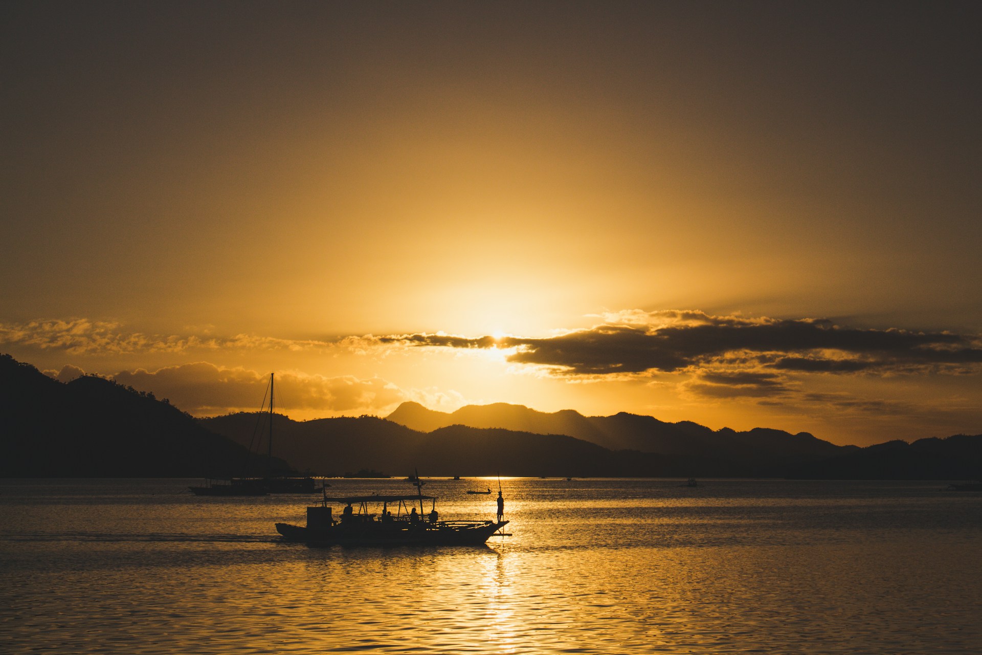 A private tour under the sunset view in Coron, Palawan, Philippines.