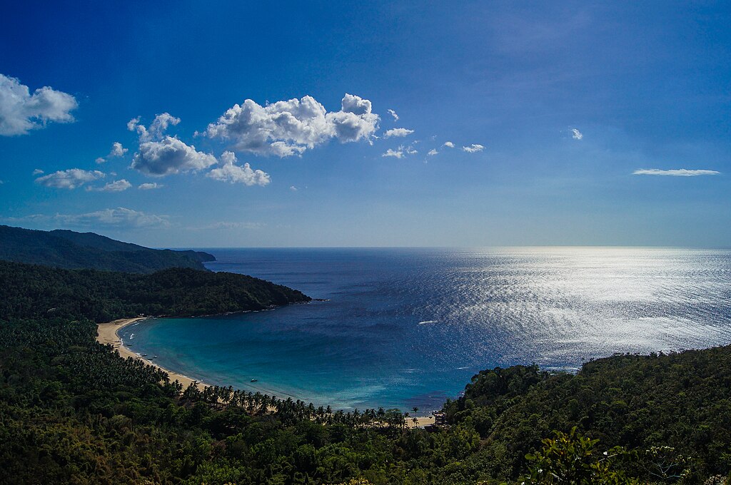 a scenic view of Nagtabon Beach in Puerto Princesa Palawan Philippines