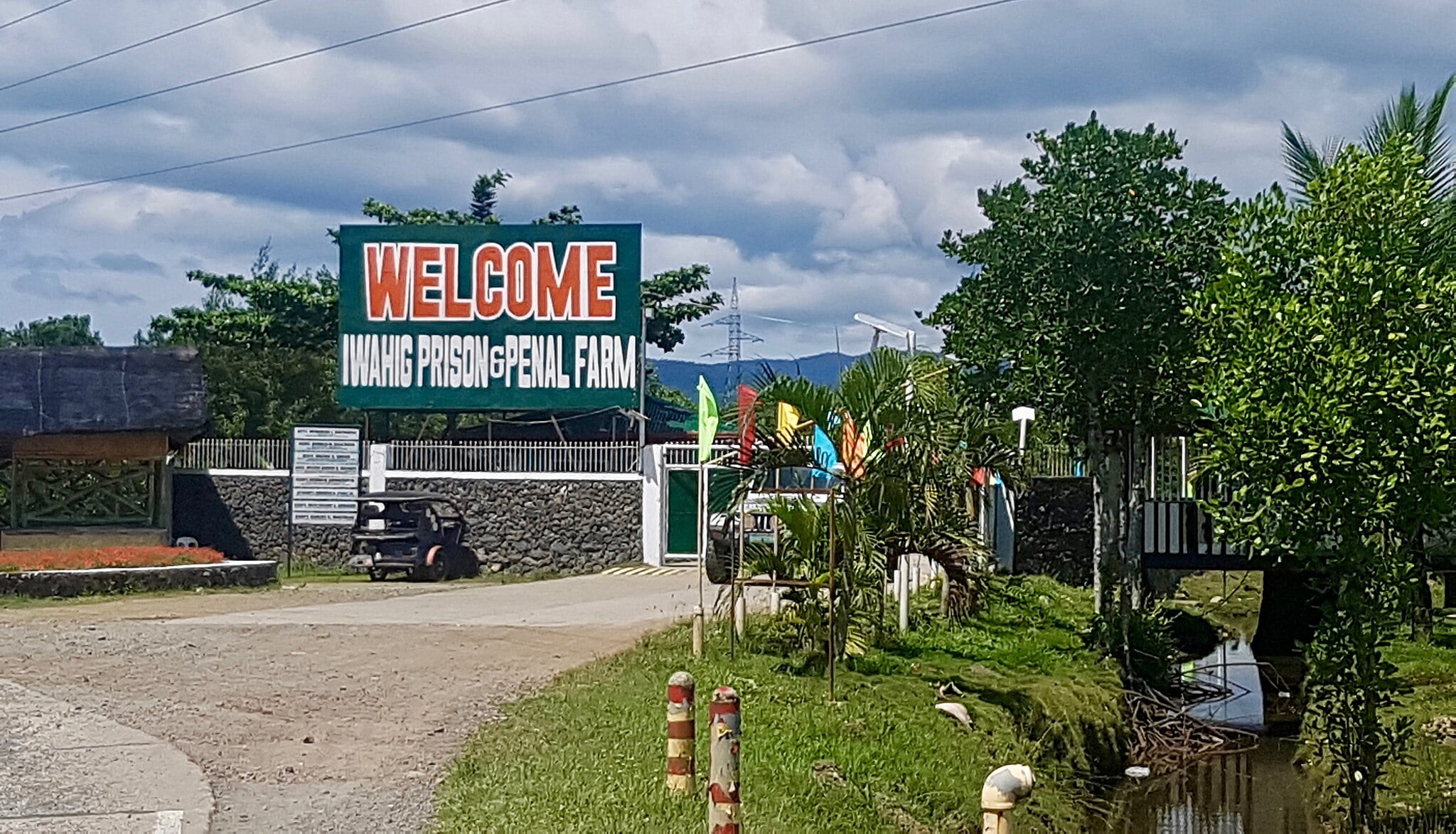 view from the entrance of Iwahig Prison and Penal Farm in Puerto Princesa Palawan Philippines