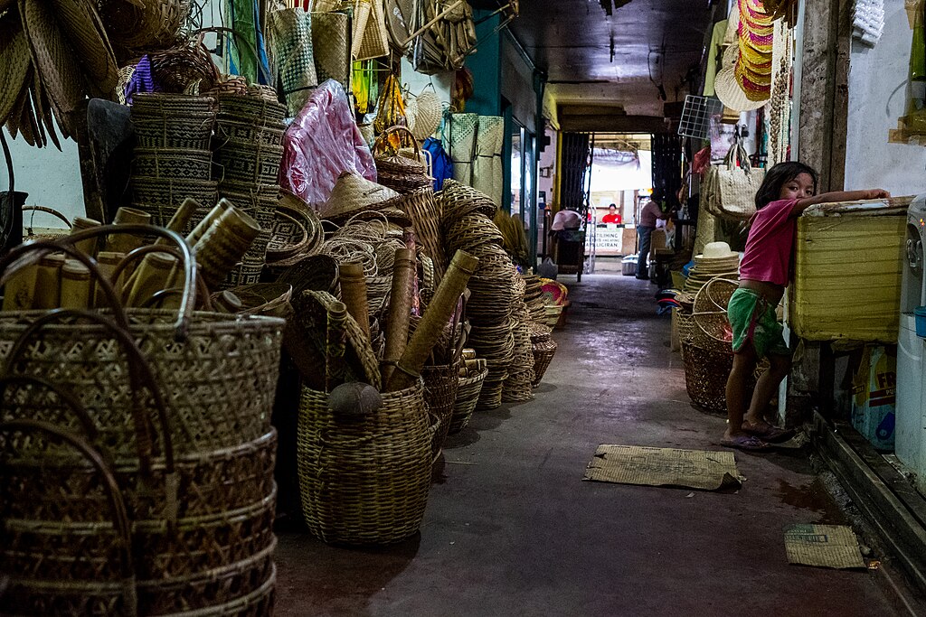 local rattan products at Puerto Princesa Public Market in Palawan