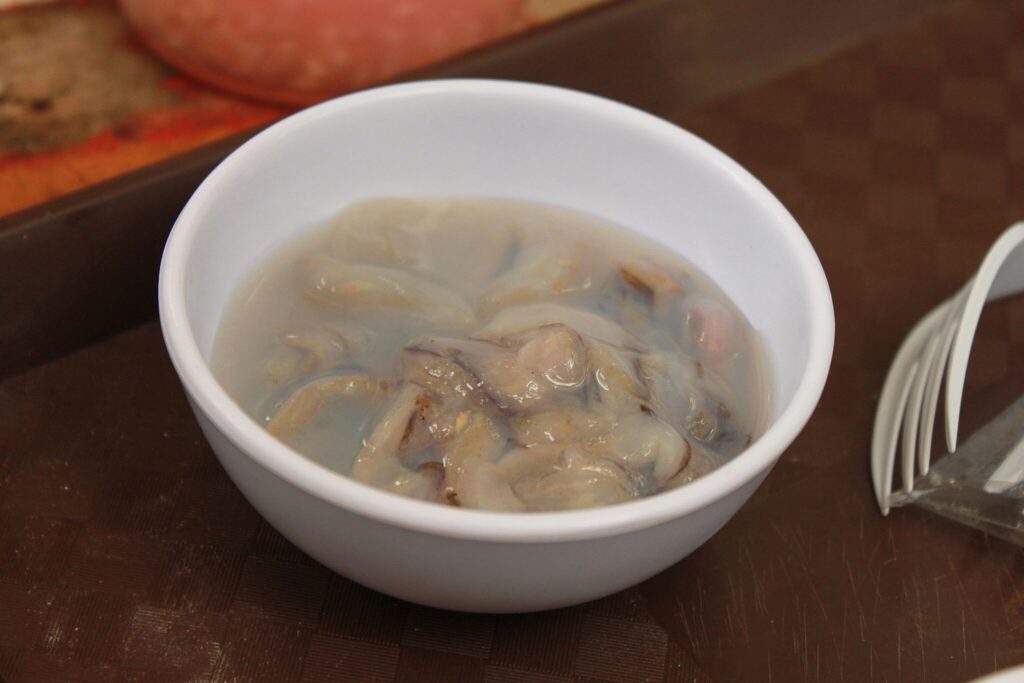 a bowl of mangrove worm also known as Tamilok in Puerto Princesa Palawan Philippines