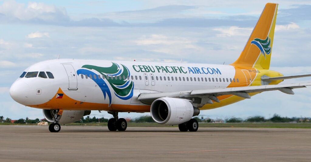 A Cebu Pacific Aircraft preparing for departure from Cebu Airport to Puerto Princesa Airport in Palawan