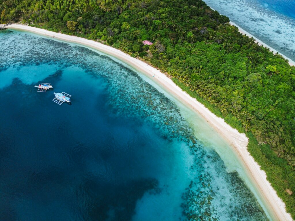 a beautiful aerial view of Linapacan Island in Palawan Philippines