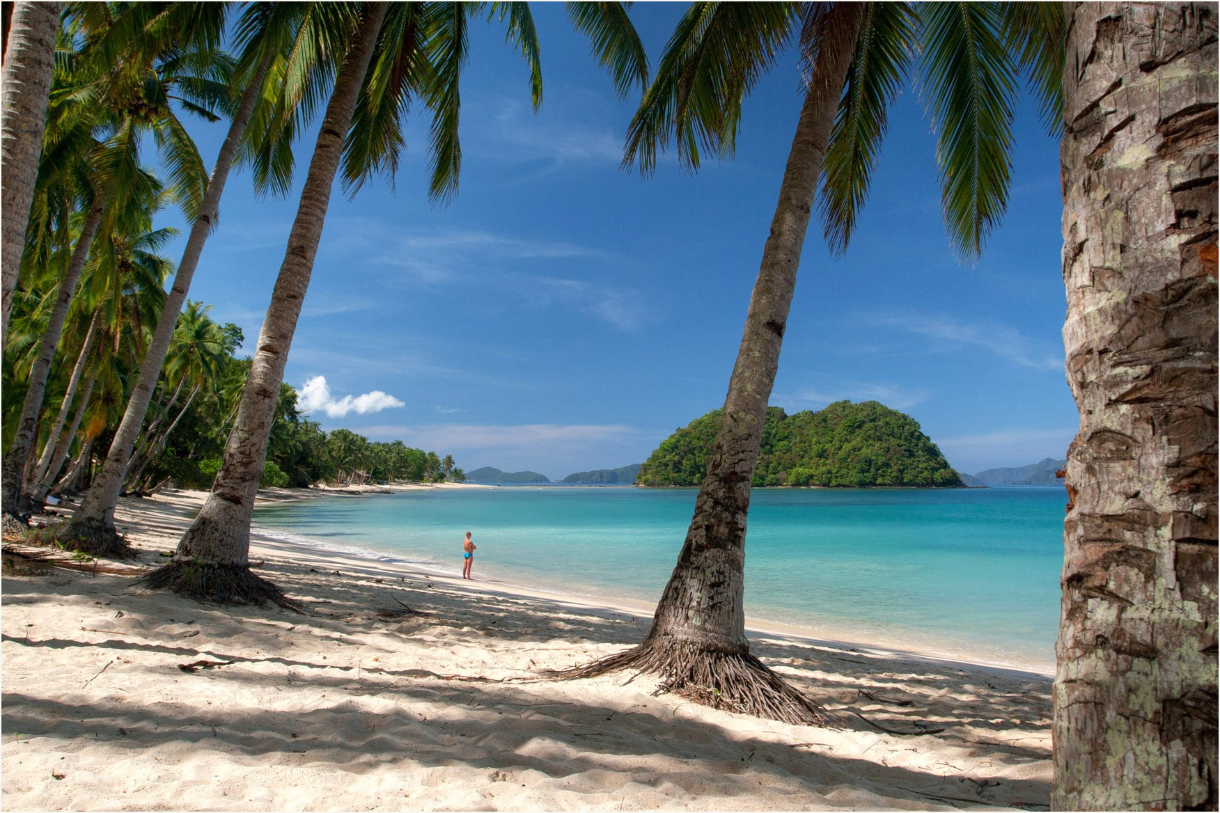 a beautiful scenery of Las Cabanas beach in El Nido Palawan Philippines