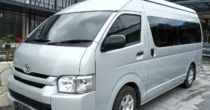 an airconditioned van used to transfer tourists from puerto princesa to el nido palawan philippines